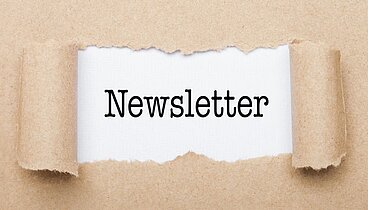 auf dem Bild steht Newsletter. Hier kommen Sie zum Newsletter